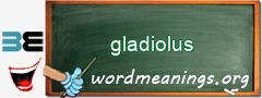 WordMeaning blackboard for gladiolus